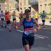 Hannah Mcllvenna of Grange Farm & Dunmow Runners at the 2021 London Marathon.