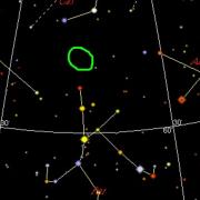 Beneath the left hand star of the W is one of the best star clusters in the entire sky (location circled in green on the map) - the Perseus Double Cluster