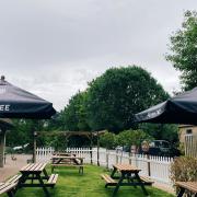 The beer garden at The Plough, Great Chesterford. Photo: Andra Maciuca.