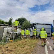 Firefighters were supported by members of the farming community, vets and an animal rescue crew from Chelmsford