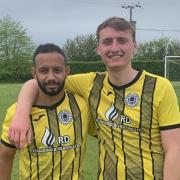 Emilio Caceres Sola (left) and George Paola scored for High Easter in a 2-0 win over Stisted