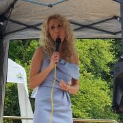 Soprano Nancy May performed at a socially distanced drive-in concert in Dunmow St Mary’s Church's car park