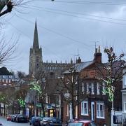 Christmas lights in Saffron Walden town centre