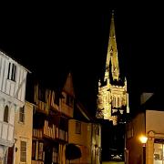 The new, greener floodlighting at Thaxted Parish Church