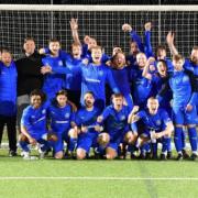 Dunmow Town celebrate winning the league. Picture: DTFC