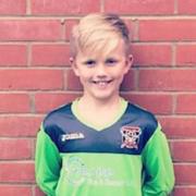 New Tottenham U18 goalkeeper Charlie Warren his Dunmow jersey. Picture: ADRIAN WARREN