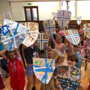 Children made 'shields of faith' at Thaxted Messy Church