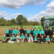 St Mary's Primary School pupils helped plant a wildflower meadow in Great Dunmow