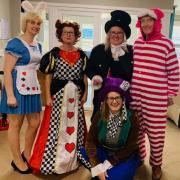 Staff dressed up for the Mad Hatters Tea Party at Croft House Care Home