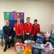 Howe Green House pupils donated presents to The Salvation Army