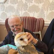 Bonzo the owl visited Hargrave House care home