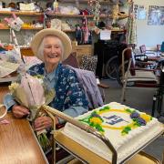 Pam Keogh celebrating her 95th birthday