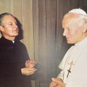 Father Martin Nott with the late Pope John Paul II