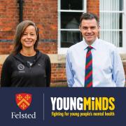 Felsted parent Simone Gubbins and headteacher Chris Townsend took on a running challenge for Young Minds