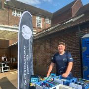 Charlie fundraising for the Grace O'Malley-Kumar Foundation at Felsted