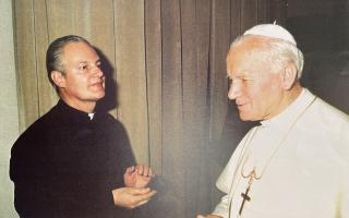 Father Martin Nott with the late Pope John Paul II