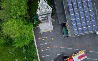 An aerial view of Great Dunmow Fire Station