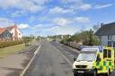 Incident - London Road in Stanway and a graphic of an ambulance