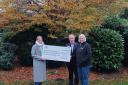 Councillor Vicky Smith presents a cheque from Hertford Town Council to Lesley Davies, chief executive, and Peter Tallantire, chair of trustees,both of Herts & Middlesex Wildlife Trust.