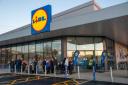 Shoppers were lining up before Lidl opened its doors on the Anglia Retail Park