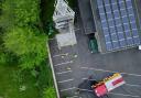 An aerial view of Great Dunmow Fire Station