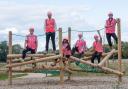 The Great Dunmow Grange site team wearing pink PPE