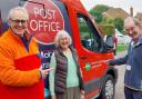 Cllr John Evans, Stebbing parish Cllr Christina Cant and Cllr Neil Reeve at the Mobile Post Office