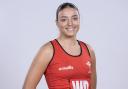 Ex-Felsted School pupil Poppy Tydeman in her Wales kit. Picture: WALES NETBALL