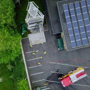 An aerial view of Great Dunmow Fire Station