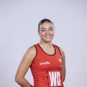 Ex-Felsted School pupil Poppy Tydeman in her Wales kit. Picture: WALES NETBALL