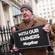 Jeremy Clarkson arrives in central London to join the farmers protest over the changes to inheritance tax (IHT) rules in the recent budget with introduce new taxes on farms worth more than £1 million.