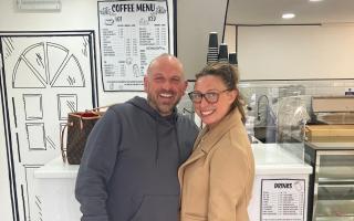 David and Francesca at The Little Box Bagel Shop